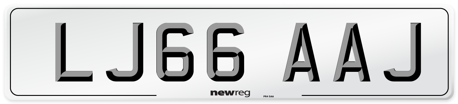 LJ66 AAJ Number Plate from New Reg